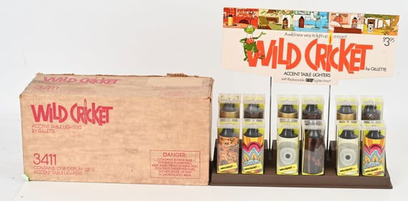 VINTAGE WILD CRICKET LIGHTER DISPLAY w/ BOX