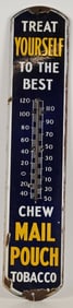 MAIL POUCH PORCELAIN THERMOMETER