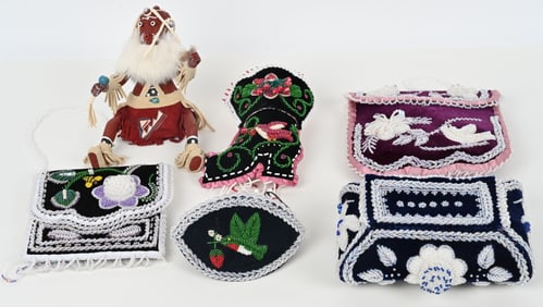 NATIVE AMERICAN SOUVENIR BEADWORK & KACHINA