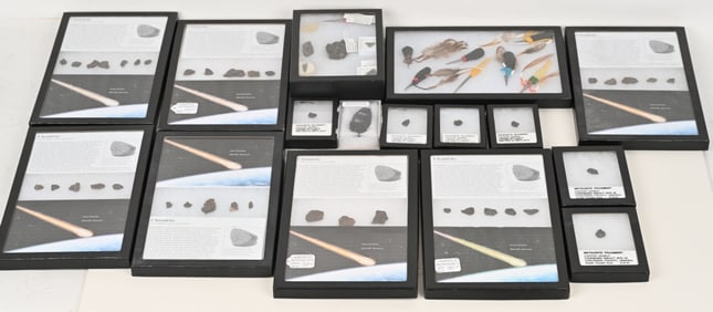LOT OF METEORITE FRAGMENTS & GIDEON KNIVES