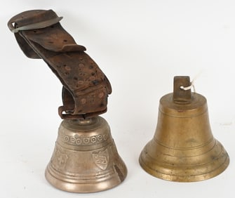 2- VINTAGE SWISS & GERMAN BRASS BELLS