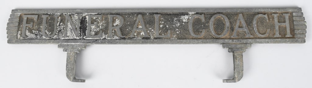 VINTAGE FUNERAL COACH SIGN (1 of 2)