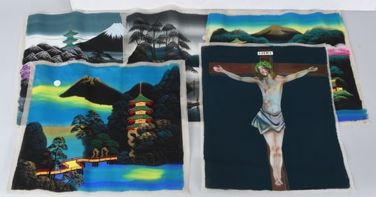 5 JAPANESE PAINTINGS ON SILK