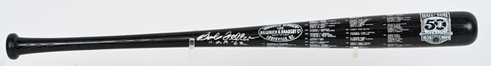 HALL OF FAME 50 YEATS BOB FELLER AUROGRAPHED BAT