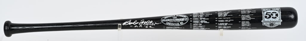 HALL OF FAME 50 YEATS BOB FELLER AUROGRAPHED BAT (1 of 7)