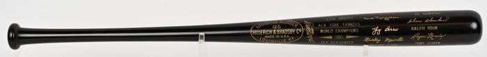 1961 NEW YORK YANKEES CHAMIONSHIP BASEBALL BAT