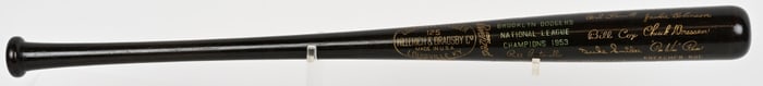 1953 BROOKLYN DODGERS CHAMIONSHIP BASEBALL BAT