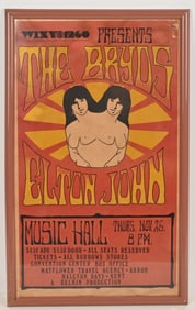 THE BRYDS ELTON JOHN CONCERT POSTER CLEVELAND OH