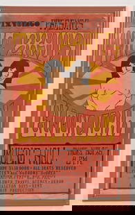 THE BRYDS ELTON JOHN CONCERT POSTER CLEVELAND OH: Late 1960s The Bryds and Elton John Concert Poster. By Belkin Productions of Cleveland, Ohio. Held at the Convention Center. Poster has creases and staining. Has paper loss in top right corner. 22"x13