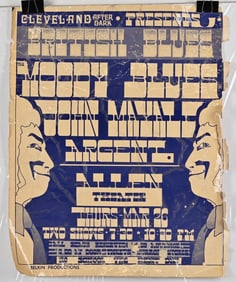 1970 MOODY BLUES CLEVELAND CONCERT POSTER