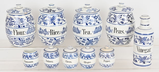 GERMAN PORCELAIN KITCHEN CANISTER SET