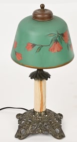 N.B. & I.W. LAMP REVERSE PAINTED SHADE