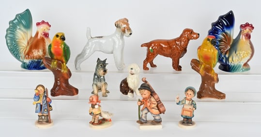 CERAMIC & CHALK FIGURINES, BESWICK, GOEBEL & MORE