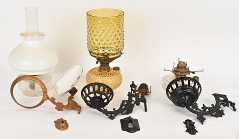 3- ANTIQUE BRACKET LAMPS