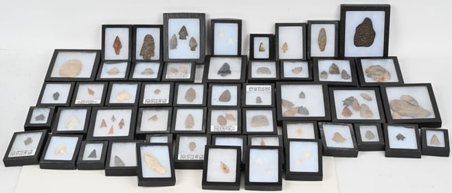 90 + NATIVE AMERICAN STONE RELICS & POINT
