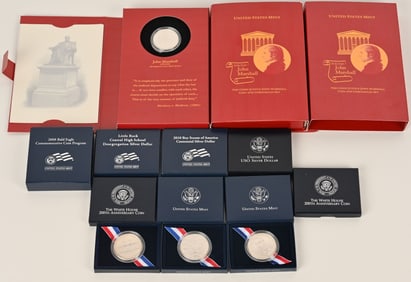 10- 90% SILVER COMMEMORATIVE DOLLARS