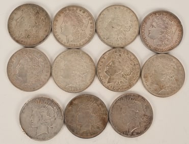 11- MORGAN & PEACE SILVER DOLLARS