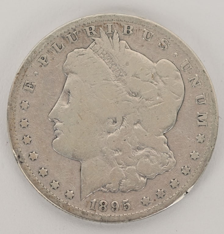 1895-S MORGAN SILVER DOLLAR: Morgan 1895-S silver dollar. One of the key dates to the set. Ungraded. Photos show the details.