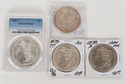 4- MORGAN SILVER DOLLARS