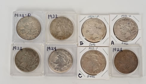 8- PEACE SILVER DOLLARS