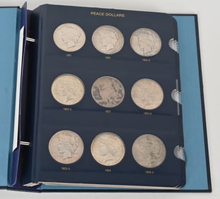 24- PEACE SILVER DOLLARS, COMPLETE SET