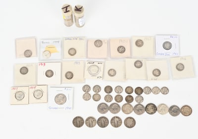 132- 90% SILVER DIMES & 10- 90% SILVER QUARTERS