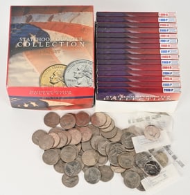LOT OF STATEHOOD QUARTERS & KENNEDY HALVES