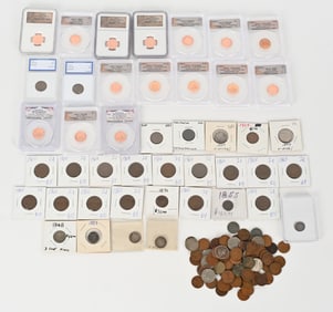 LARGE LOT OF TYPE COINS, SEATED LIBERTY & MORE