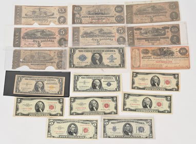 17- CONFEDERATE & VINTAGE U.S. CURRENCY