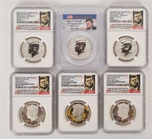 6- PROOF 70 CAMEO SILVER KENNEDY HALVES