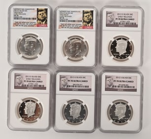 6- PROOF 70 SILVER KENNEDY HALVES