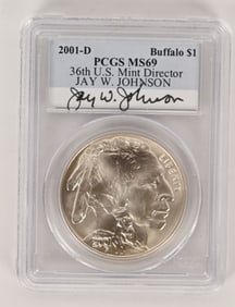 HIGH GRADE BUFFALO SILVER DOLLAR, JAY W. JOHNSON