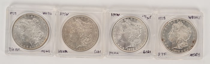 4- HIGH GRADE MORGAN SILVER DOLLARS