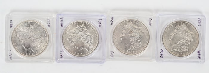 4- HIGH GRADE MORGAN SILVER DOLLARS