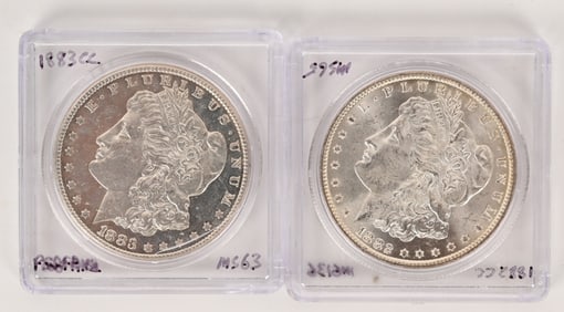 1882 CC, 1883 CC HIGH GRADE MORGAN SILVER DOLLARS