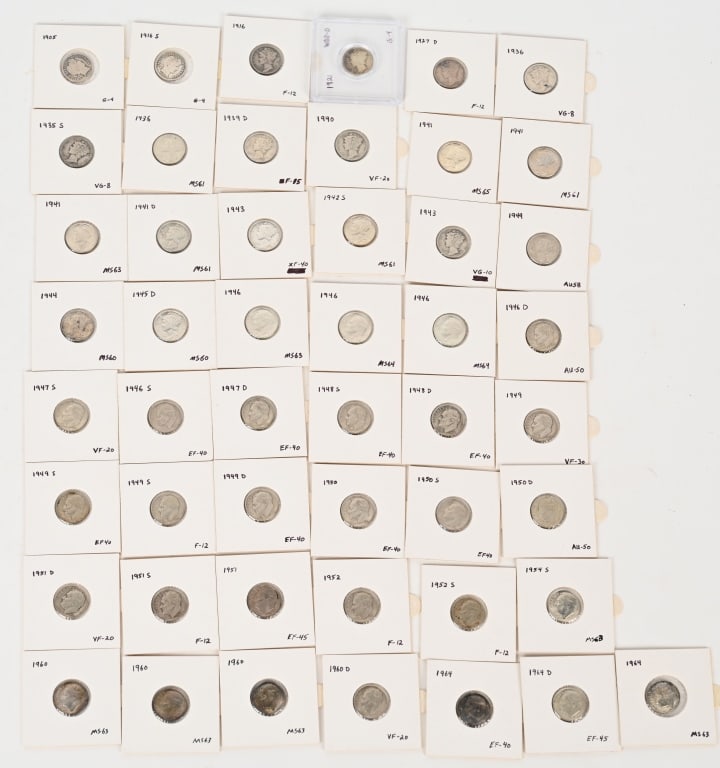 49- SILVER DIMES, BARBER, MECURY & ROOSEVELT (1 of 9)