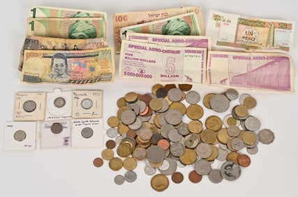 FOREIGN COINS, CURRENCY & PRESIDENTIAL COINS