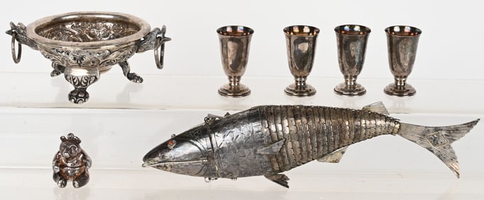 LOT OF 23oz  FIGURAL SILVER ITEMS