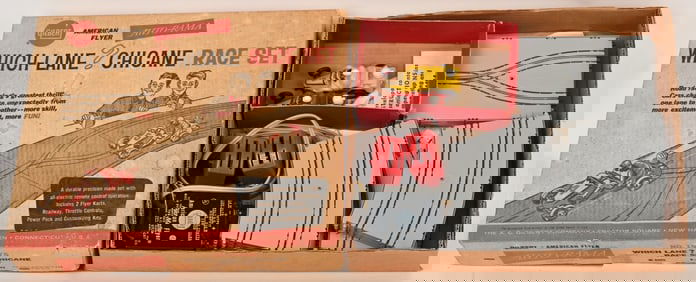 AC GILBERT WHICH-LANE CHICANE RACE SET w/ BOX