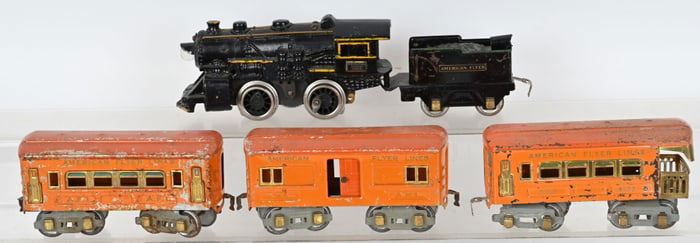 AMERICAN FLYER PREWAR O GA PASSENGER SET