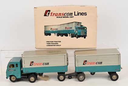 JAPAN TIN FRICTION TRANSCON LINE SEMI TRUCK w/BOX