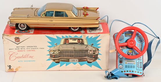 JAPAN BATTERY OP CADILLAC & DASHBOARD w/ BOX