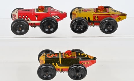 3- MARX TIN WINDUP MIDGET RACERS