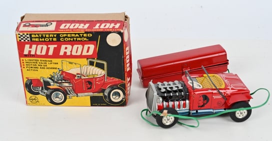 MARX BATTERY OP DEVIL HEAD HOT ROD w/ BOX