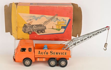 JOUSTRA TIN WINDUP AUTO SERVICE TRUCK w/ BOX