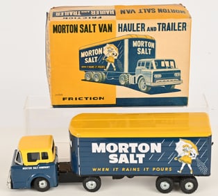 JAPAN TIN FRICTION MORTON SALT TRUCK w/ BOX