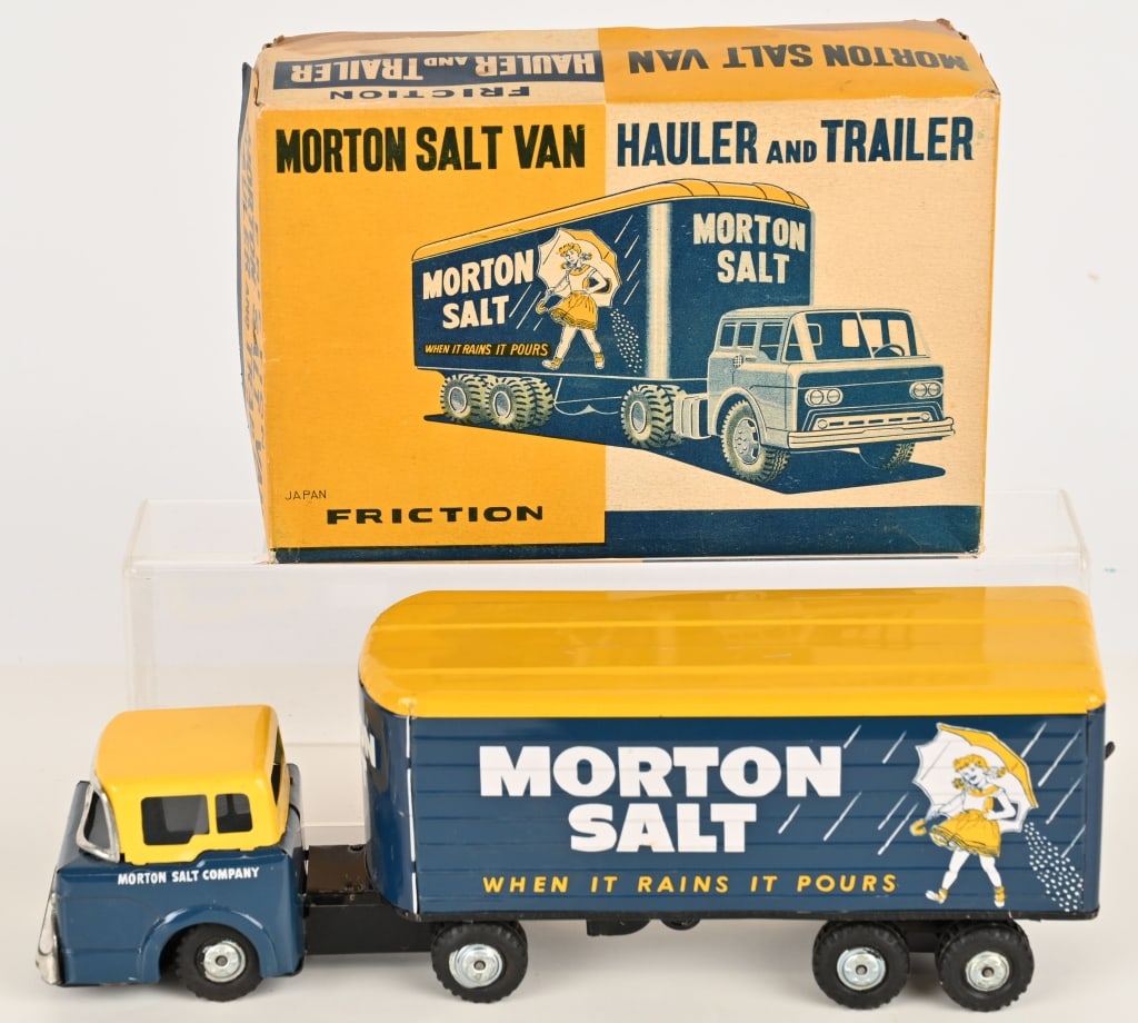 JAPAN TIN FRICTION MORTON SALT TRUCK w/ BOX (1 of 6)