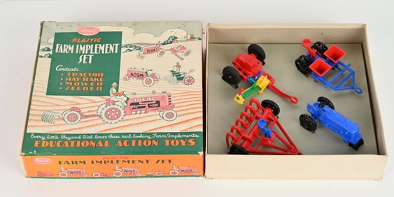 IDEAL PLASTIC FARM IMPLEMENT SET w/ BOX