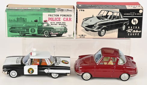 2- JAPAN TIN FRICTION CARS w/ BOXES