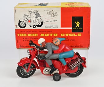 JAPAN BATTERY OP TEENAGER MOTORCYCLE w/ BOX